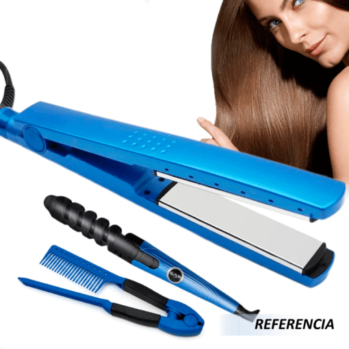 Kit Nano Titanium Plancha Rizadora Y Peine - Imagen 5