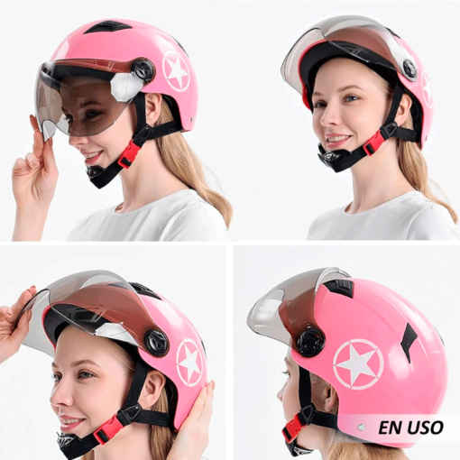 Casco de seguridad para niños y niñas con visor