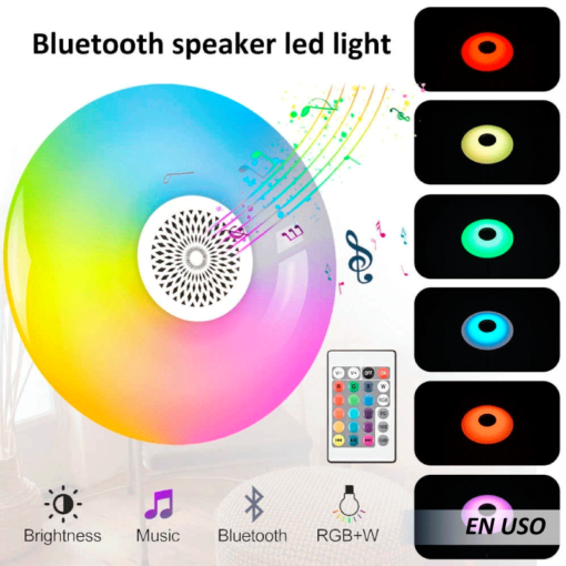 Foco Led Parlante Ufo Bluetooth Rgb Control