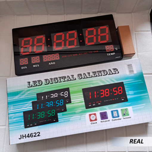 Reloj de pared LED con indicador de fecha y temperatura - Imagen 3