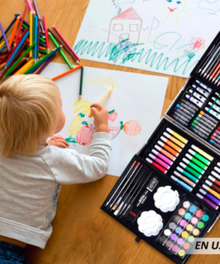 Juego de 145 lápices de colores para pintar con estuche artístico
