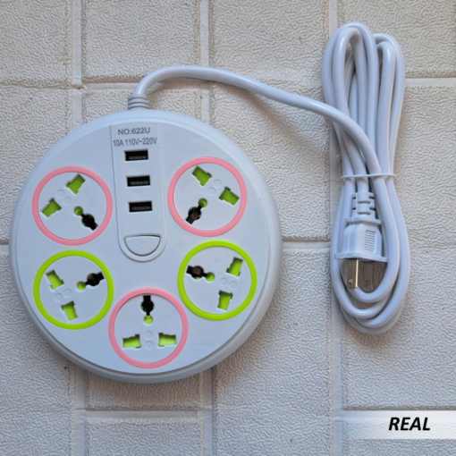 Multicontacto Circular 5 Conexiones 3 Puertos USB - Imagen 3
